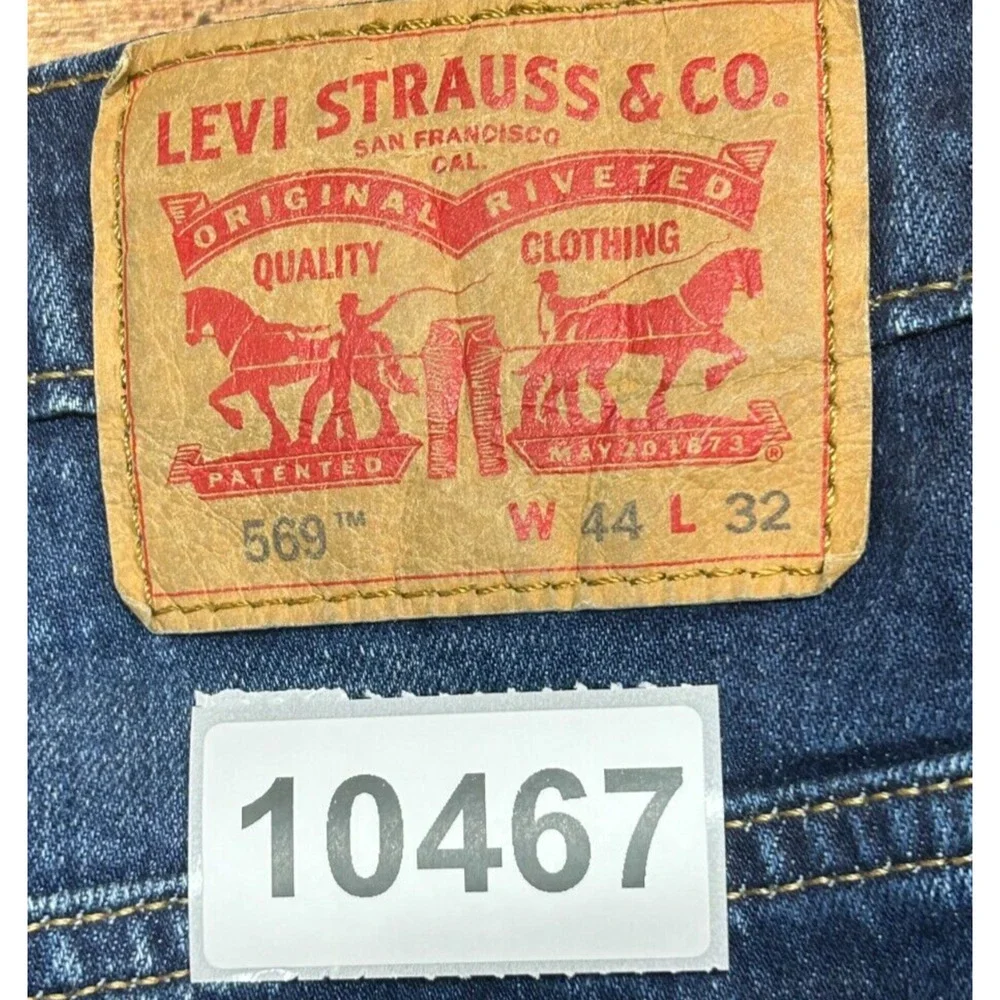 Levis 569 Jeans Mens 44X32 Blue Measures‎ 44X31 Dark Wash Straight Leg